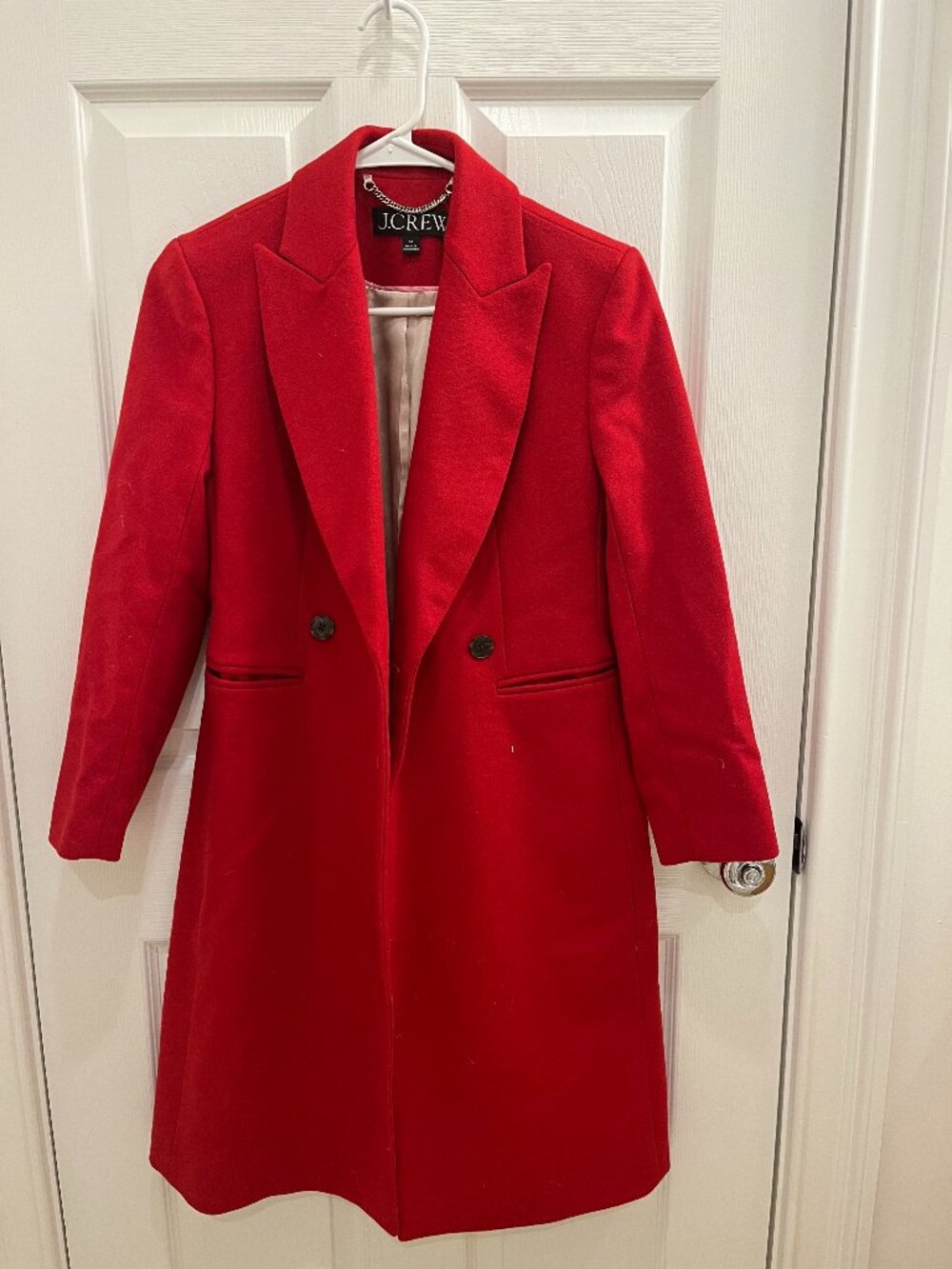 J Crew - Wool Coat - Size US 0P - Red